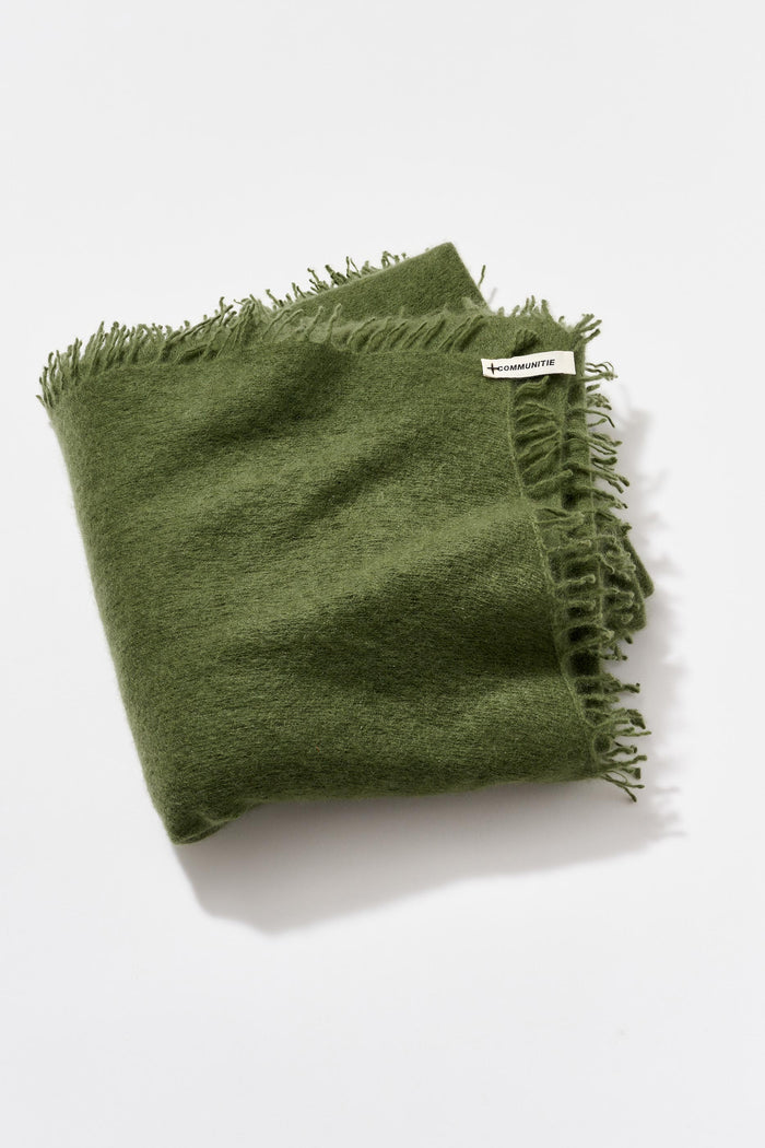 Cashmere Felted Stole in Bronze Green