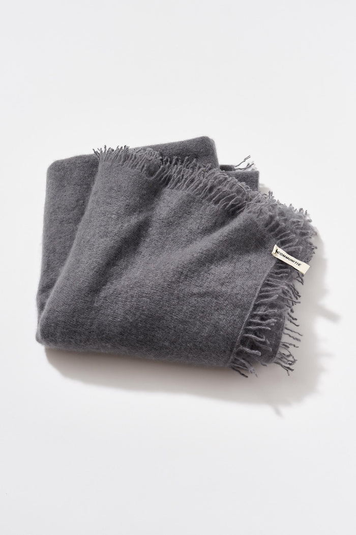 Cashmere Felted Stole in Dark Gray