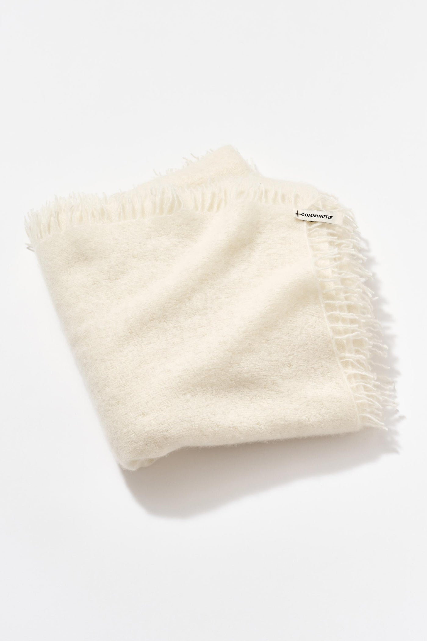 Cashmere Felted Stole in Cloud Dancer