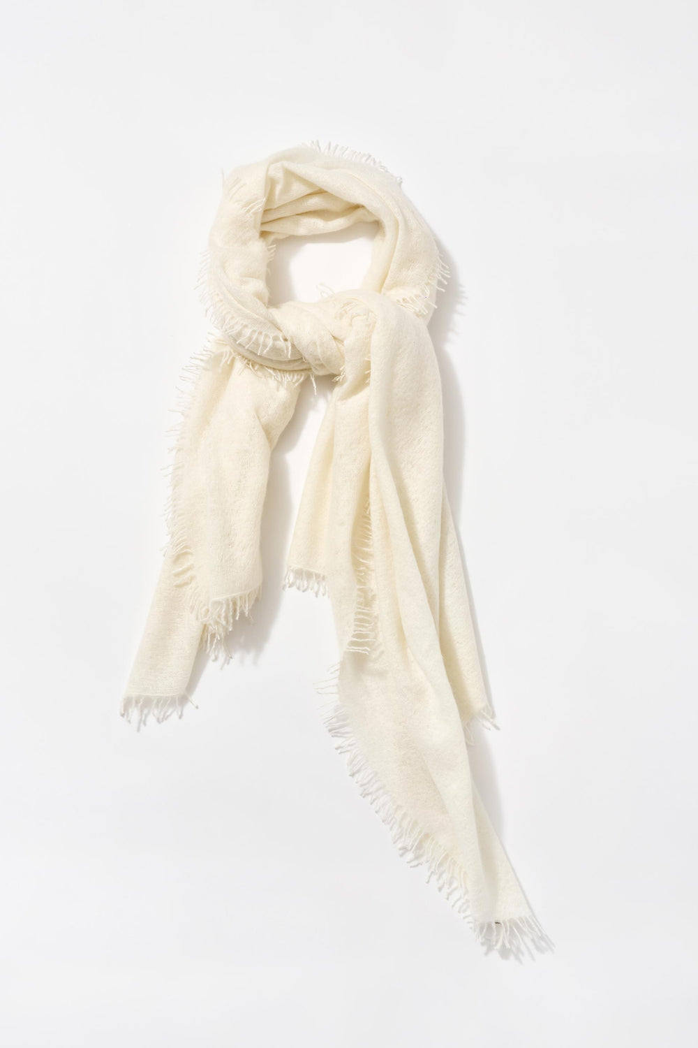 Cashmere Felted Stole in Cloud Dancer