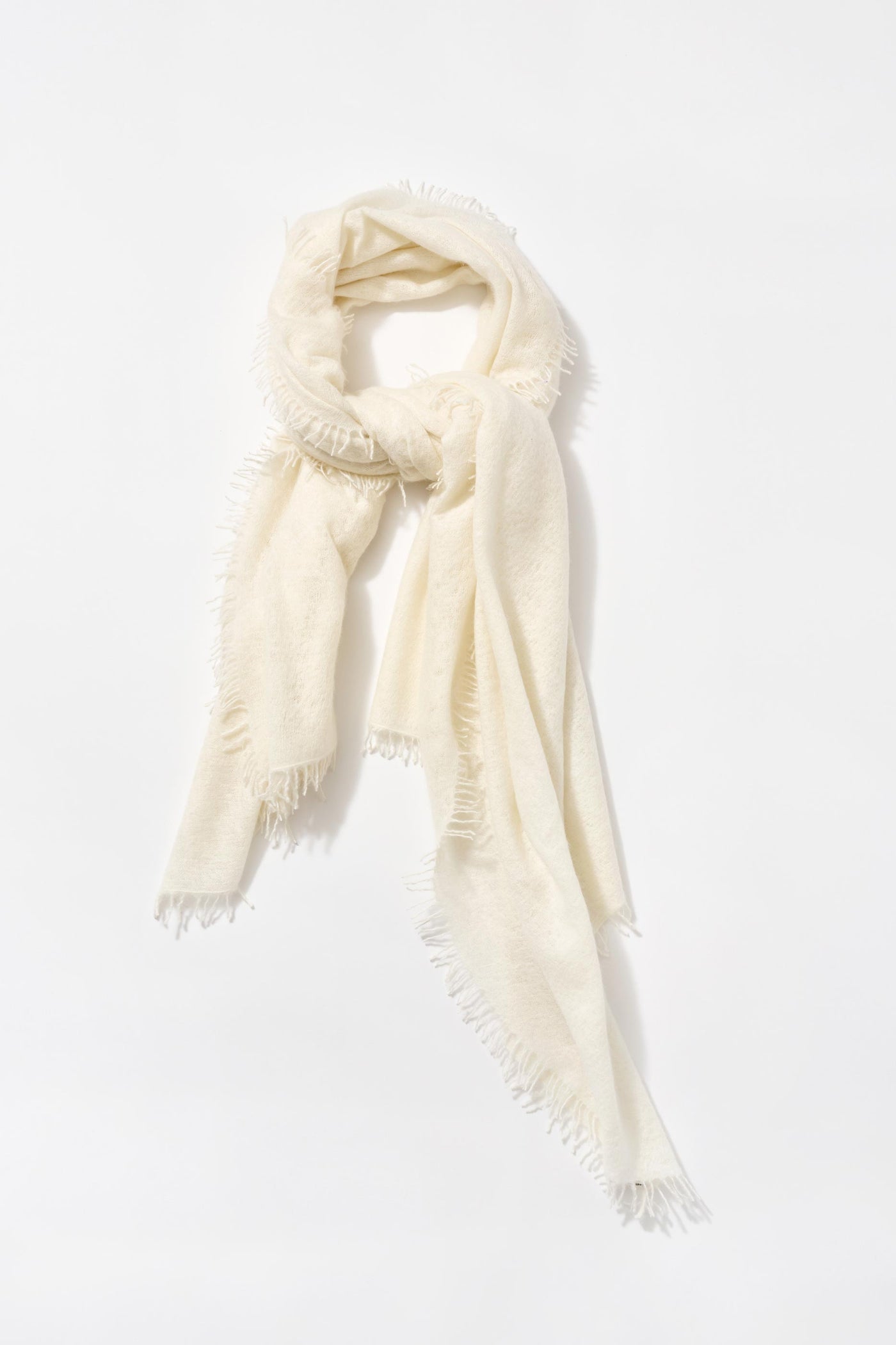 Cashmere Felted Stole in Cloud Dancer