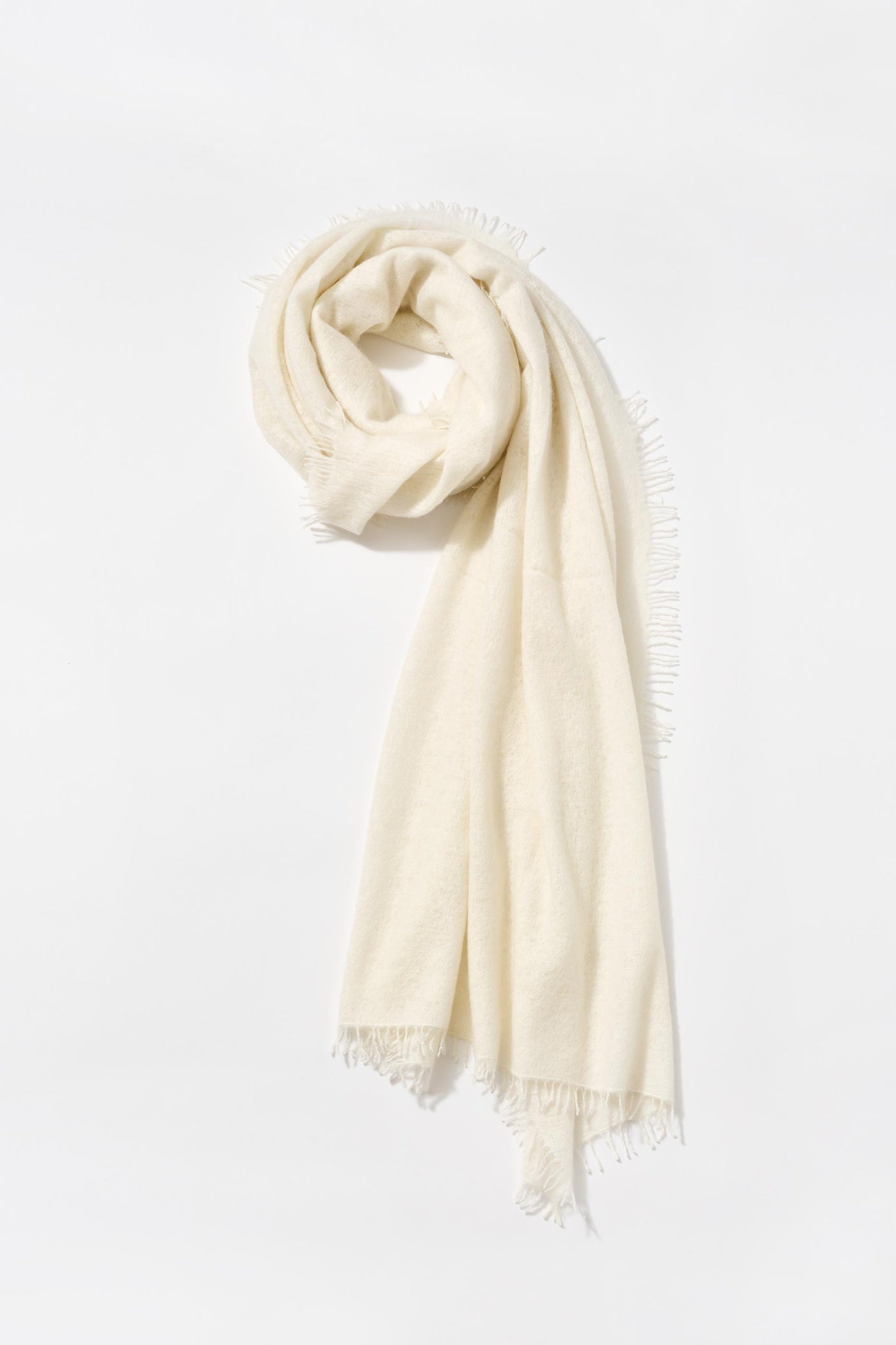 Cashmere Felted Stole in Cloud Dancer