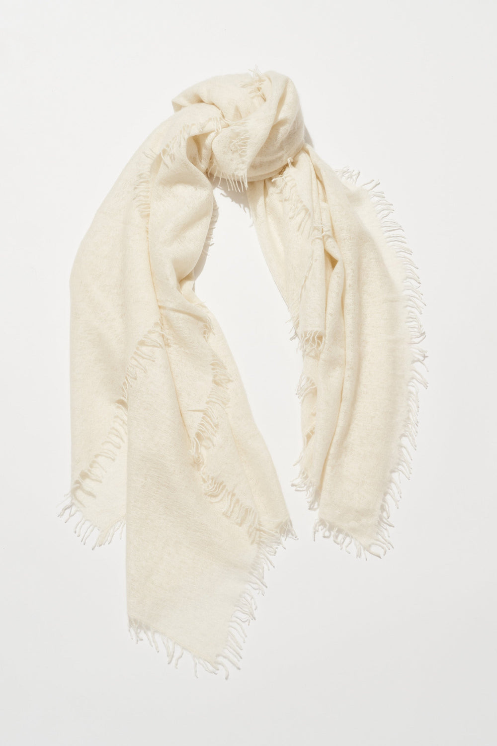 Cashmere Felted Stole in Cloud Dancer