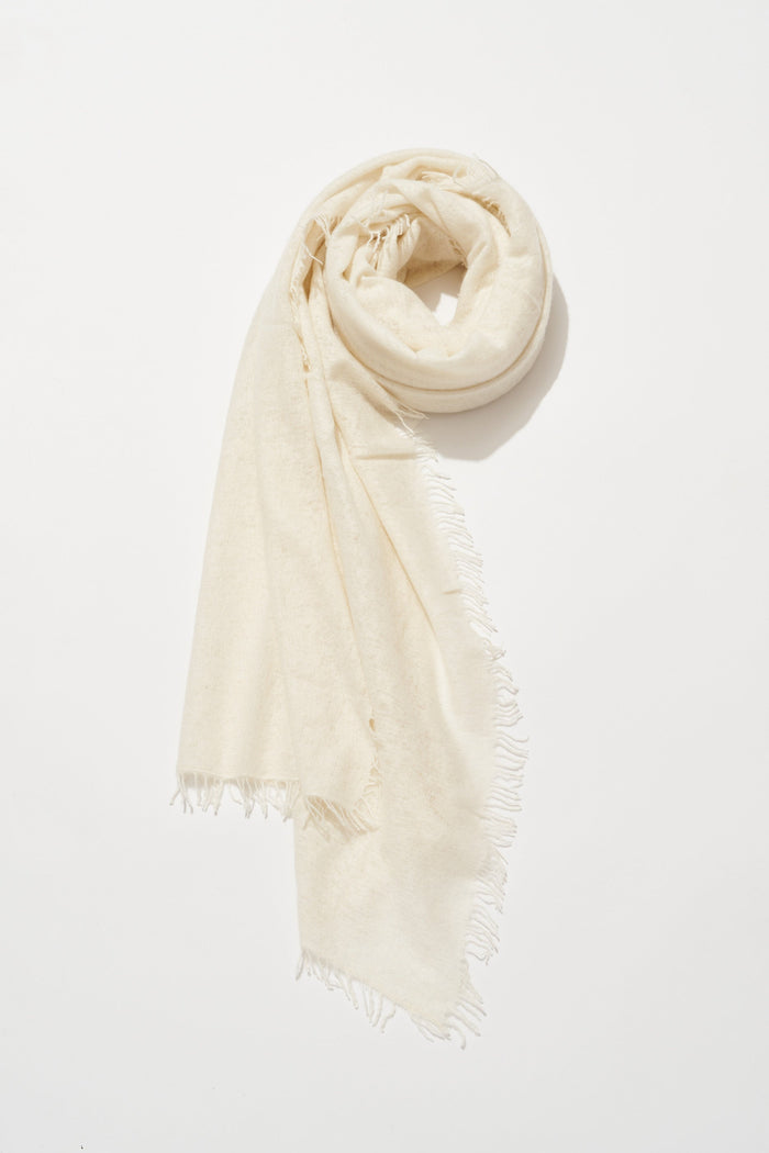 Cashmere Felted Stole in Cloud Dancer
